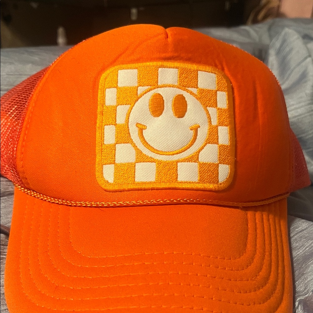 Orange Smiley Face Cap